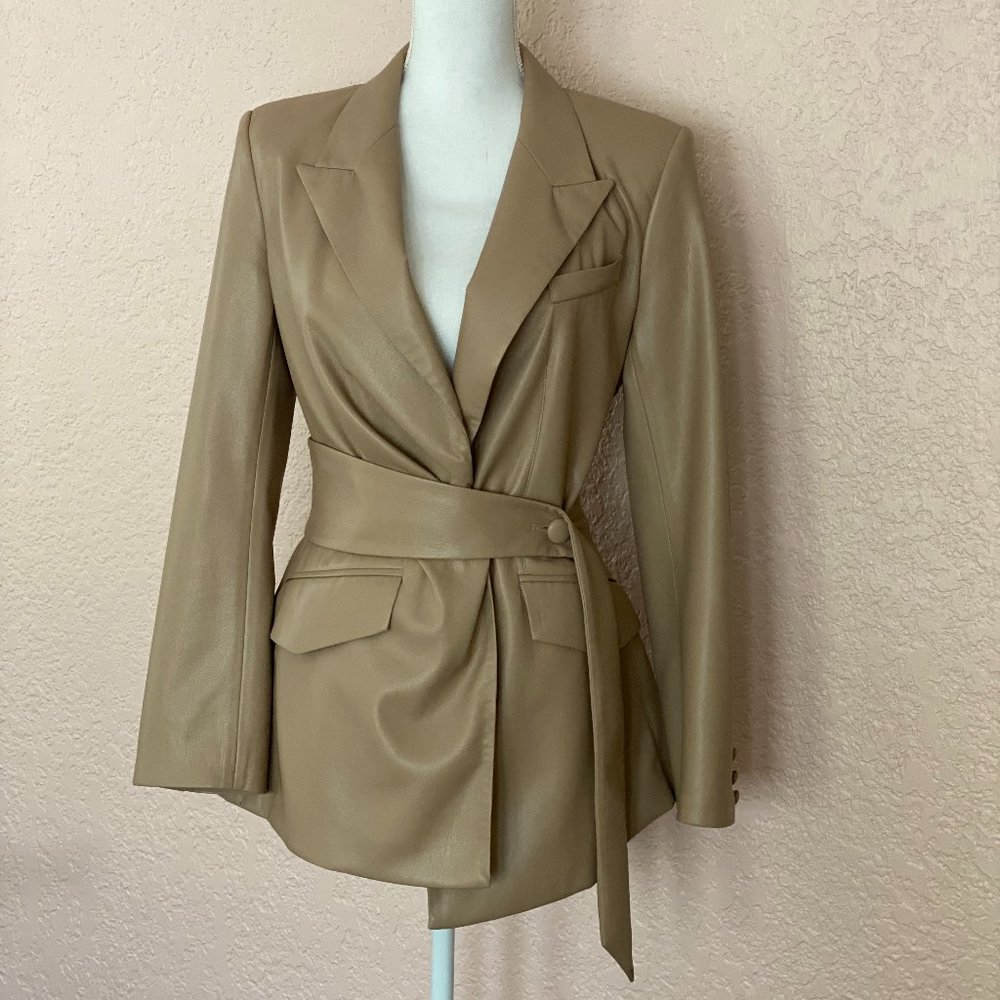 Nanushka Tan Blazer with Belt